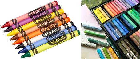 Qu'en est-il différent entre le crayon et le pastel pétrolier?